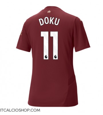 Manchester City Jeremy Doku #11 Terza Maglia Femmina 2024-25 Manica Corta